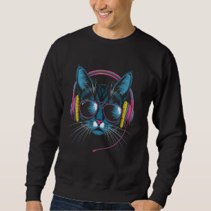 Sudadera Cat Lover Music Auriculares DJ Guay Kitty Gift Ide