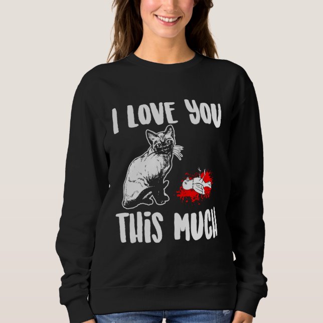 Sudadera Cat loves dead bird joke everyday text simple retr (Anverso)