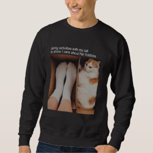 Sudadera Cat Meme Tshirt Silly Cat Funny Kitty Meow Hiss Ki