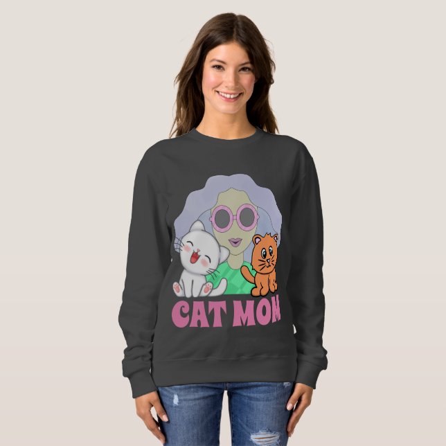 SUDADERA CAT MOM ART WOMEN'S T-SHIRTS & SWEATSHIRTS (Anverso completo)