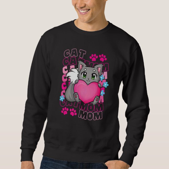 Sudadera Cat Mom Cute Cat Paws Kitten  Purrfectly Adoption (Anverso)