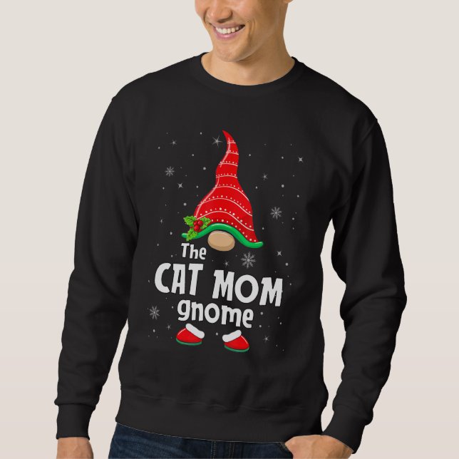 Sudadera Cat Mom Gnome Matching Family Group Christmas Part (Anverso)