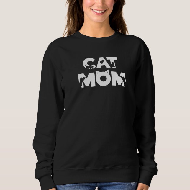 Sudadera Cat Mom Kitten Letters Cita A Mujeres Chicas (Anverso)