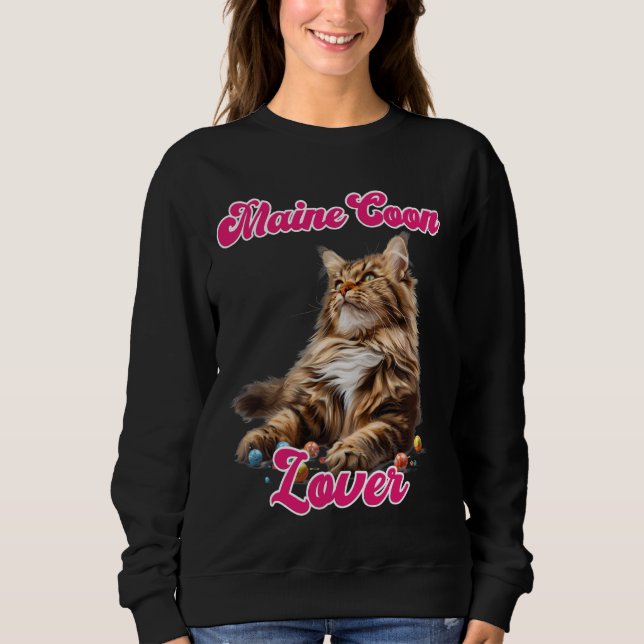 Sudadera Cat Mom MAINE COON LOVER Mainon Propietario (Anverso)