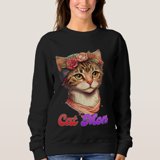 Sudadera Cat Mom Mama Kitty Kitten  Mommy Mother s Day  1 (Anverso)