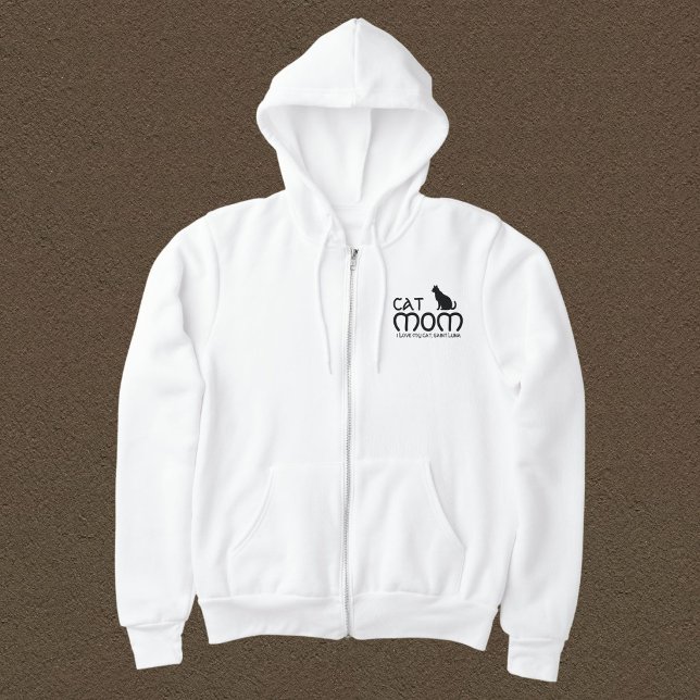 Sudadera Cat Mom Pet Lover Funny Quote Cute Black And White (Subido por el creador)