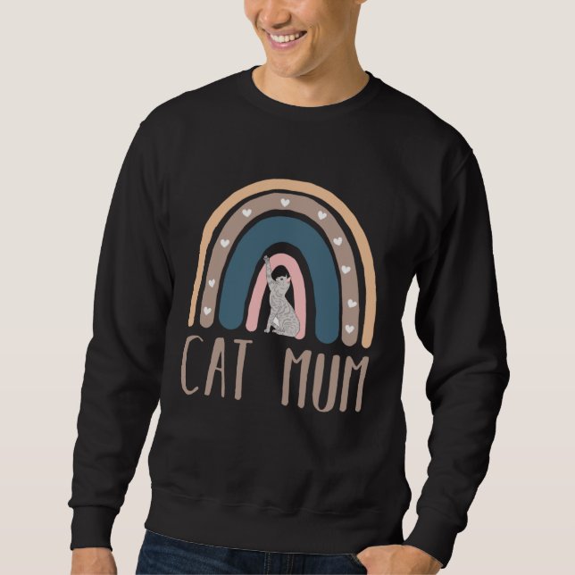 Sudadera Cat Mum Boho Rainbow Kitten Theme (Anverso)