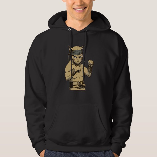 Sudadera Cat Ninja Fighter Cat Practice Karate (Anverso)