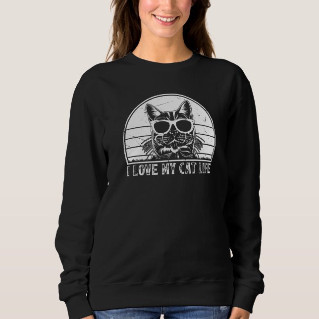 Sudadera Cat Owner I Love My Cat Life Cat  Cat (Anverso)