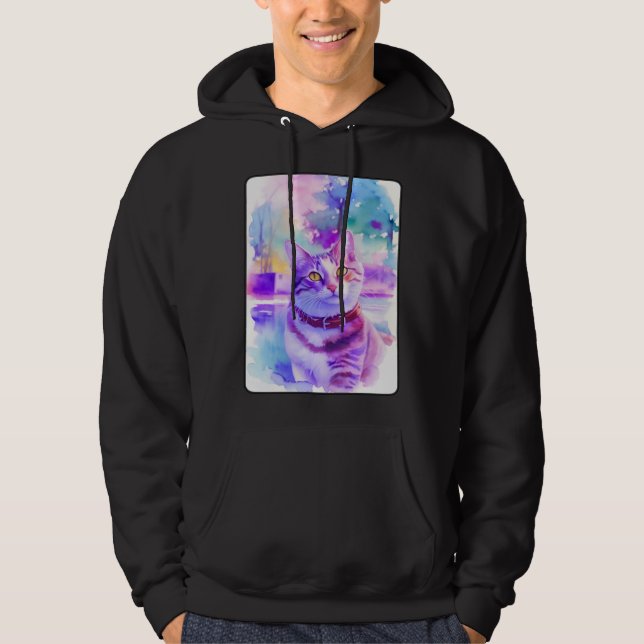 Sudadera Cat Portrait Animal Beautiful Kitten Illustration (Anverso)