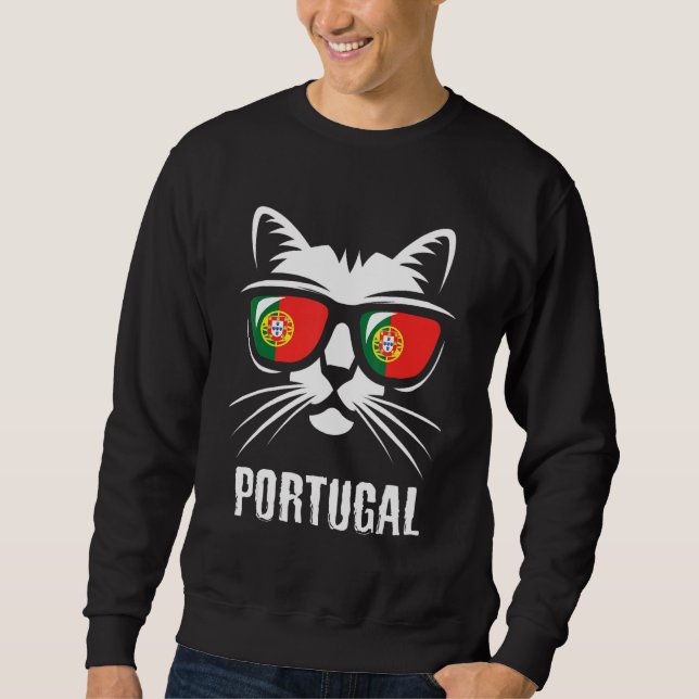 Sudadera Cat Proud Portuguese Portugal Flag (Anverso)