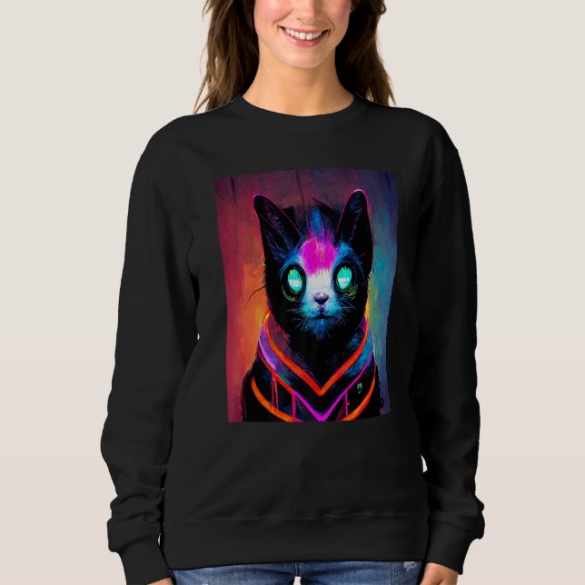 Sudadera Cat Punk Cyborg Men Women Boys Girls   3 (Anverso)