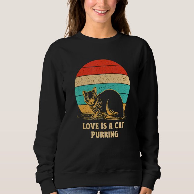 Sudadera Cat Purring Animal Pun Positivity Cat  Positive Qu (Anverso)