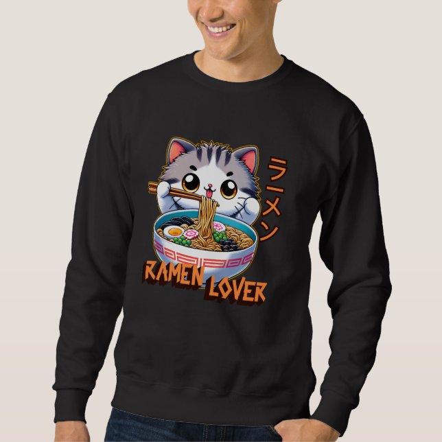 Sudadera Cat Ramen Lover Noodles Japoneses Funny (Anverso)