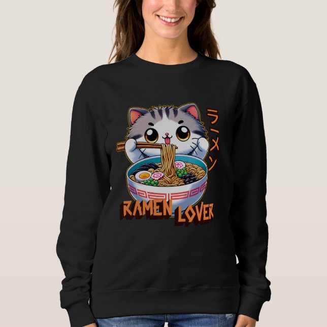 Sudadera Cat Ramen Lover Noodles Japoneses Funny (Anverso)