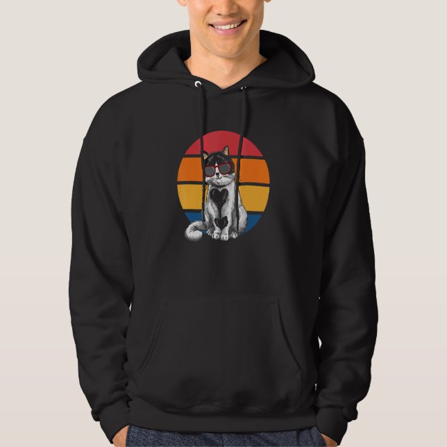 Sudadera Cat  Retro Sunset Cat Sunset I Cat (Anverso)