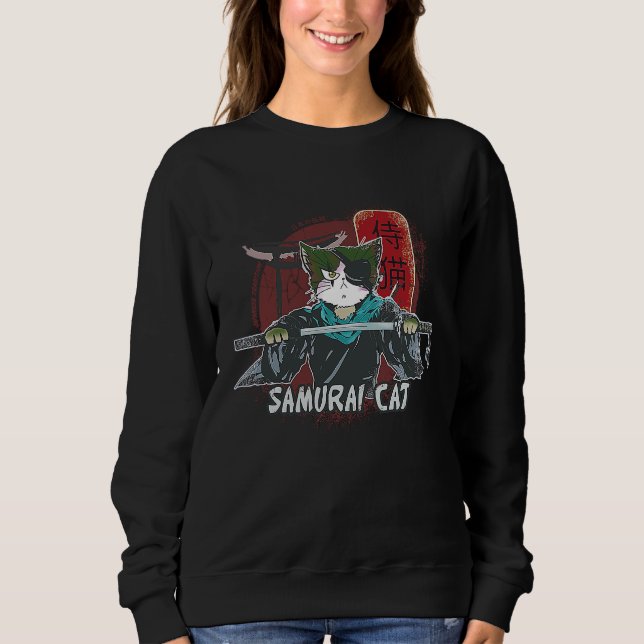 Sudadera Cat Samurai Ninja (Anverso)