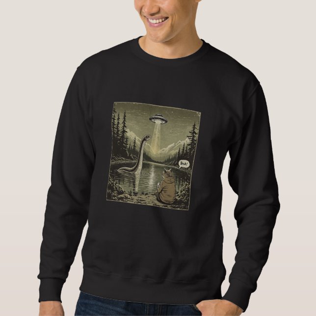Sudadera Cat Sasquatch Loch Ness Monster Introvert Alien UF (Anverso)