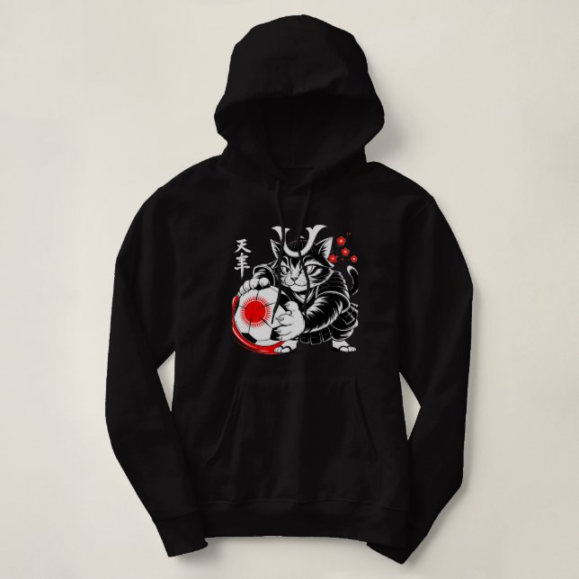 Sudadera Cat Soccer Player Women's Hoodie - Unique Japanese (Diseño del anverso)