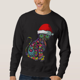 Sudadera Cat Sugar Skull Santa Hat Navidades Mascota X Mas 