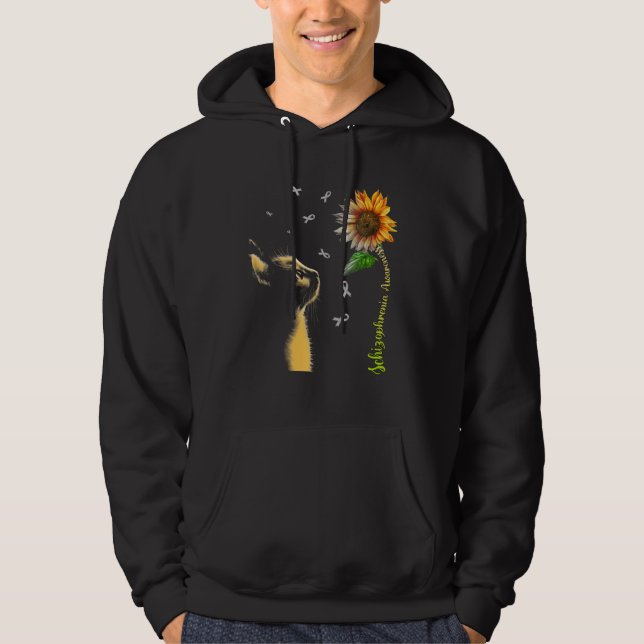 Sudadera Cat Sunflower Schizophrenia Awareness (Anverso)