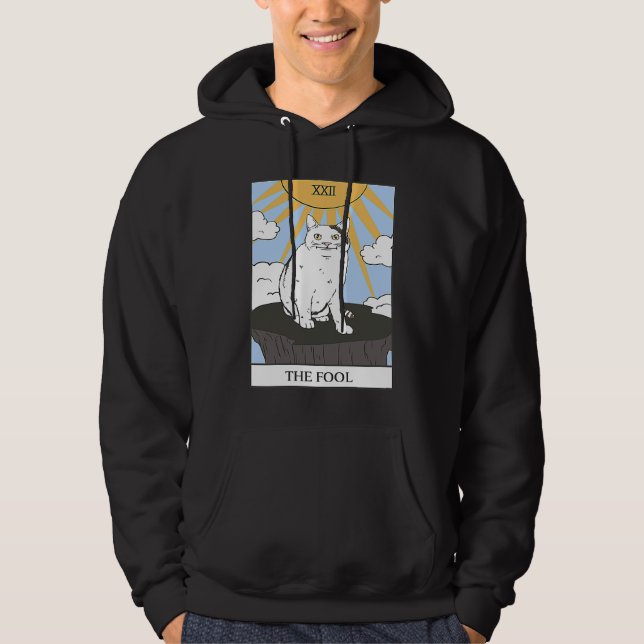 Sudadera Cat Tarot Card El Gato Del Meme Del Tonto (Anverso)