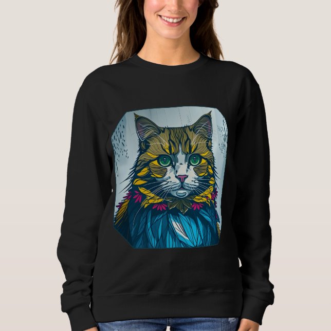 Sudadera Cat That Ate The Canary Feathers | Wearable Art (Anverso)