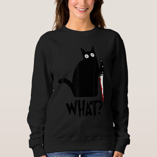 Sudadera Cat What Black Ca (Anverso)