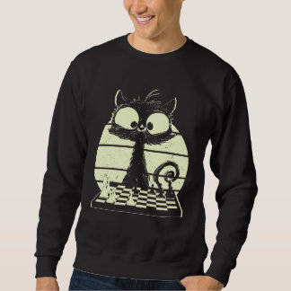 Sudadera Cat With Chessboard Cat Playing Chess Chess Player