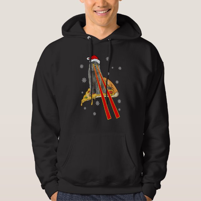 Sudadera Cat With Laser Eyes Funny Pizza Cat Christmas (Anverso)