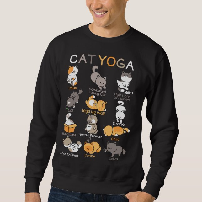 Sudadera Cat Yoga Poses Zen Meditation Namaste Kitten Cat (Anverso)