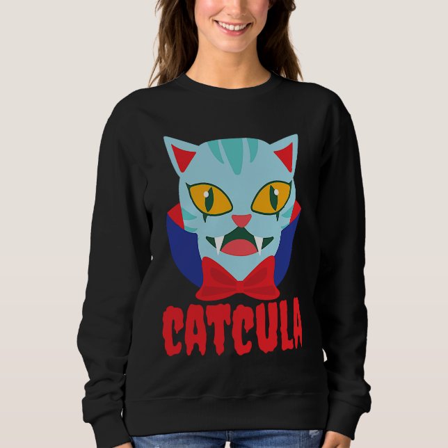 Sudadera Catcula Cat Vampire Dracula Vampirina Halloween Co (Anverso)