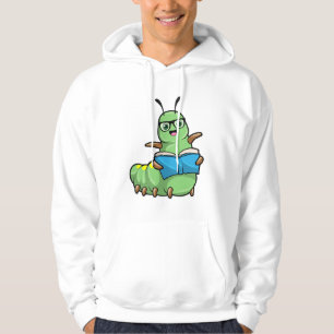 Sudadera Caterpillar as Nerd with Book & Glasses