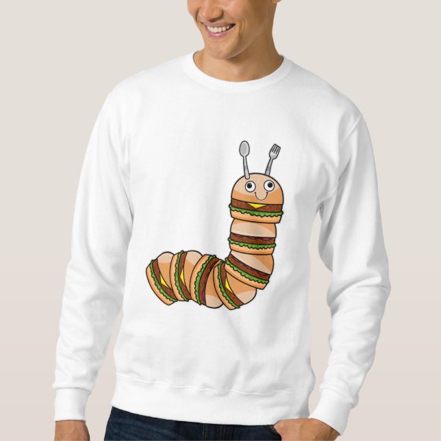 Sudadera Caterpillar como Cheeseburger con carne y ensalada (Anverso)