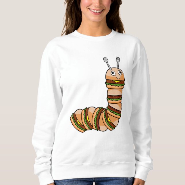 Sudadera Caterpillar como Cheeseburger con carne y ensalada (Anverso)