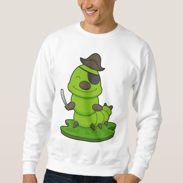 Sudadera Caterpillar como pirata con espada (Anverso)