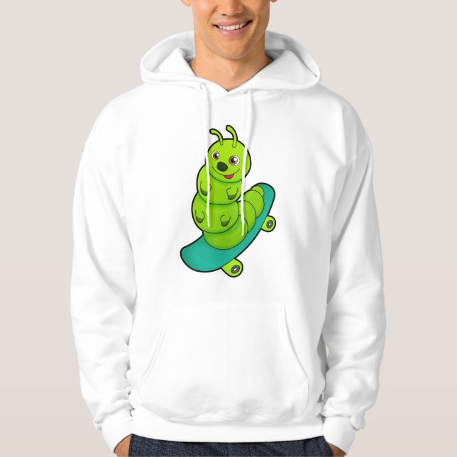 Sudadera Caterpillar como Skater con Skateboard (Anverso)