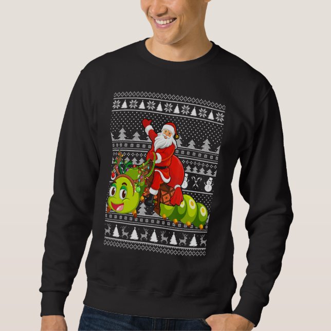 Sudadera Caterpillar Lover Santa Riding Caterpillar Ugly Ch (Anverso)