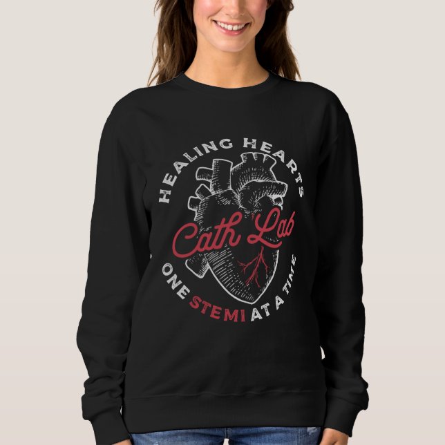 Sudadera Cathlab Healing Hearts Nursing Cathether Nurse (Anverso)