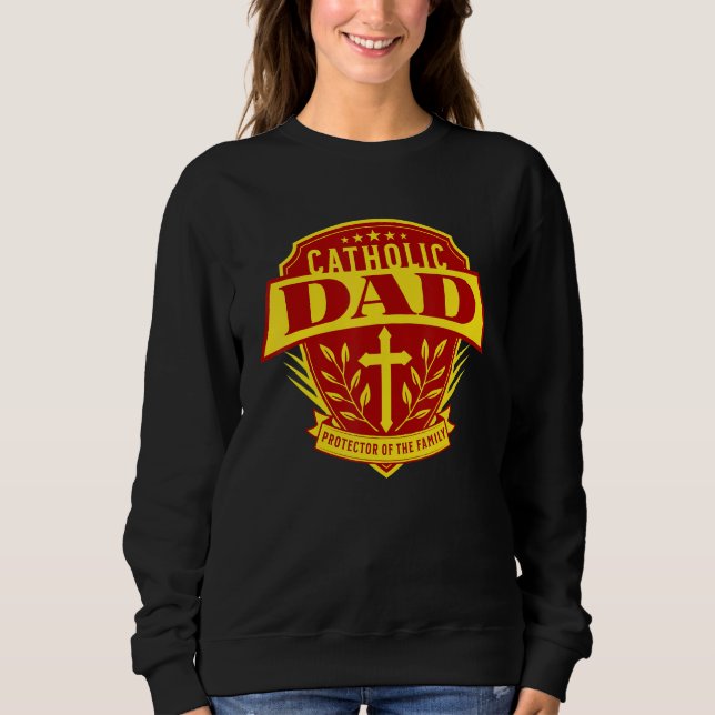 Sudadera Catholic Dad Father Family Protection Men (Anverso)
