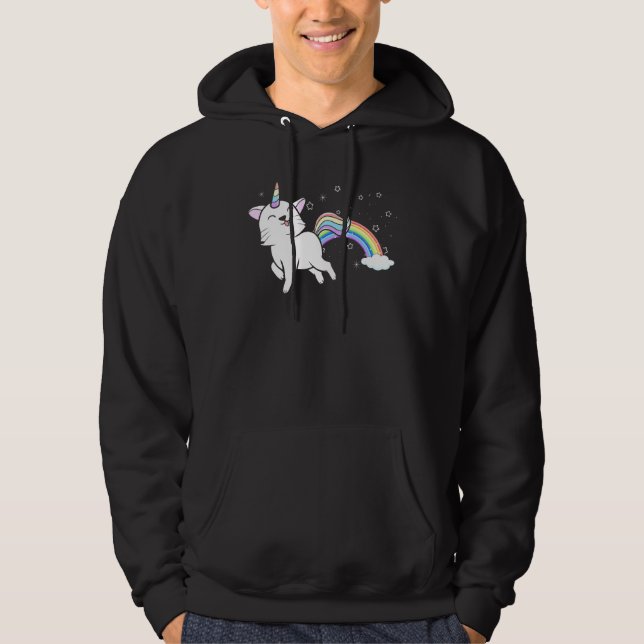Sudadera Caticorn Rainbow Unicorn Gato mágico Kitty Legenda (Anverso)