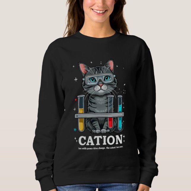 Sudadera Cation Cat Chemist Funny Science Meme Cats Chemist (Anverso)