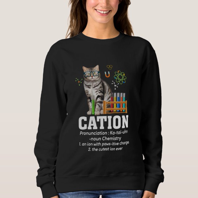 Sudadera Cation Science Lover Teacher Nerd Funny Cat Chemis (Anverso)
