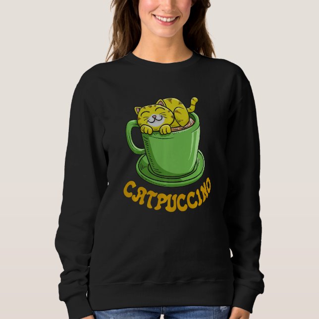 Sudadera Catpuccino Coffee Cat Whisperer Caffeine Drinker   (Anverso)