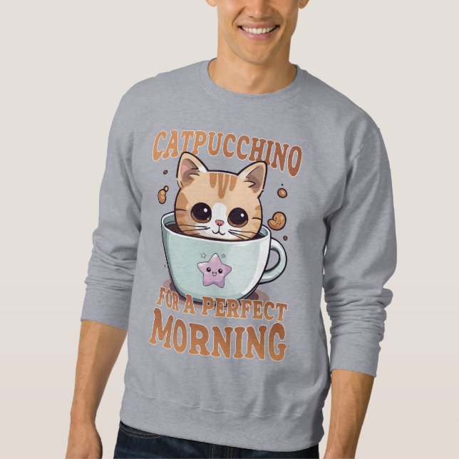 Sudadera Catpuccino para un gato perfecto para el café matu (Anverso)