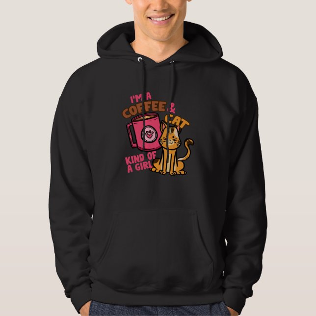 Sudadera Cats and Coffee Women Cute Girl (Anverso)