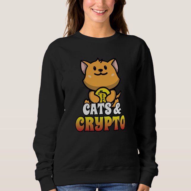 Sudadera Cats And Crypto Cryptocurrency Blockchain Trader F (Anverso)