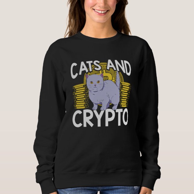 Sudadera Cats And Crypto Cryptocurrency Blockchain Trader F (Anverso)