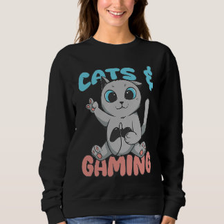 Sudadera Cats And Gaming Loves Playing Video Games Cute Gam