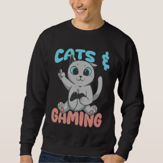 Sudadera Cats And Gaming Loves Playing Video Games Cute Gam